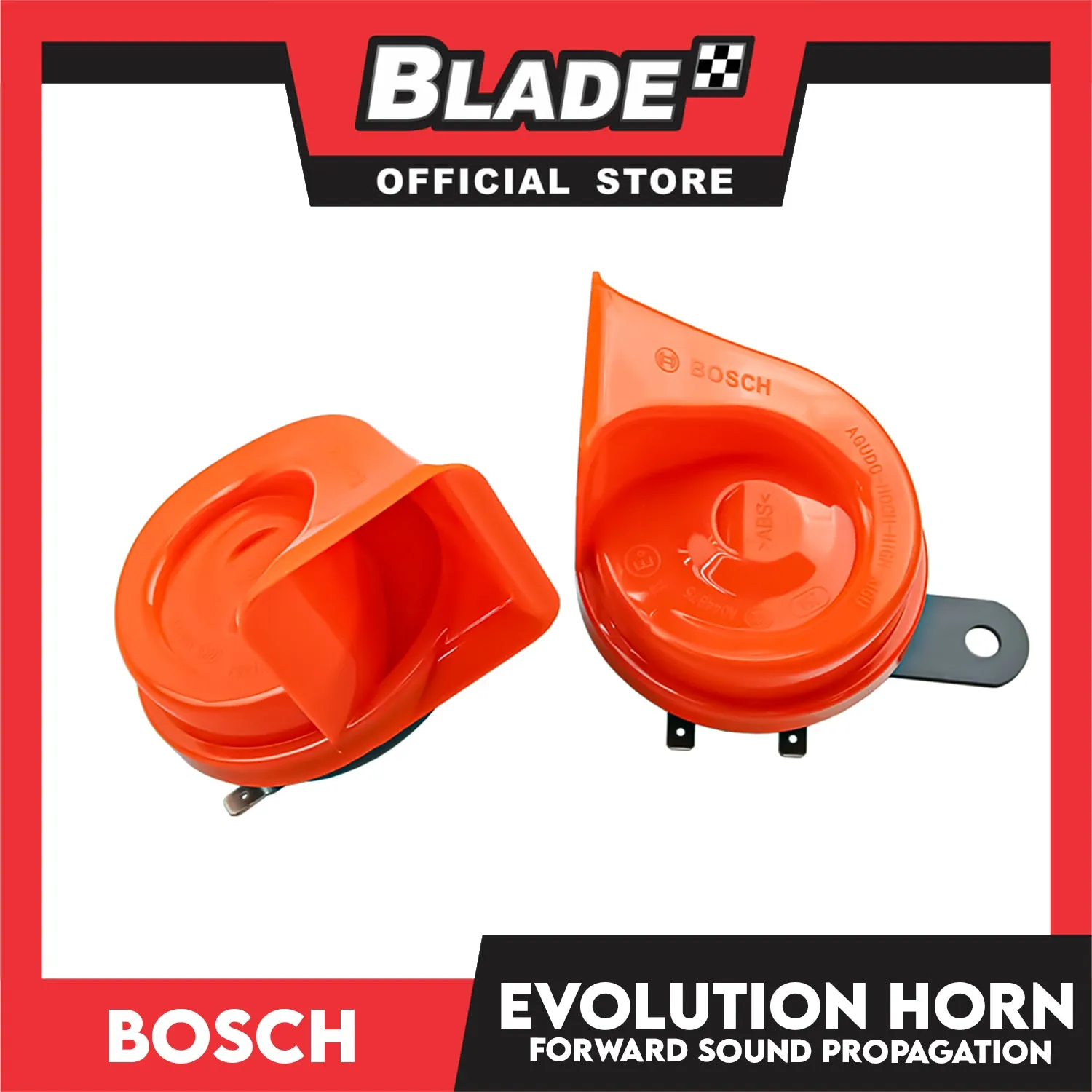 Bosch Horn Evolution Fanfare 12V Evolution Fanfare Twin Horn Set Orange, Car Horn