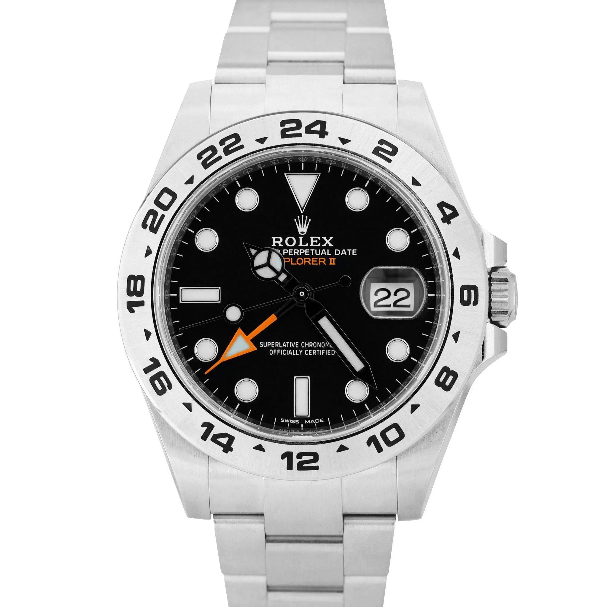 BRAND NEW 2021 Rolex Explorer II 42mm Black Orange GMT Date Steel Watch 216570