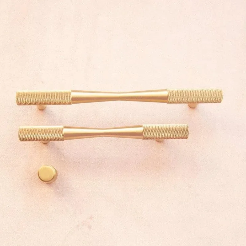 Brass Textured Bow Shaped Cabinet Drawer Handle Pull