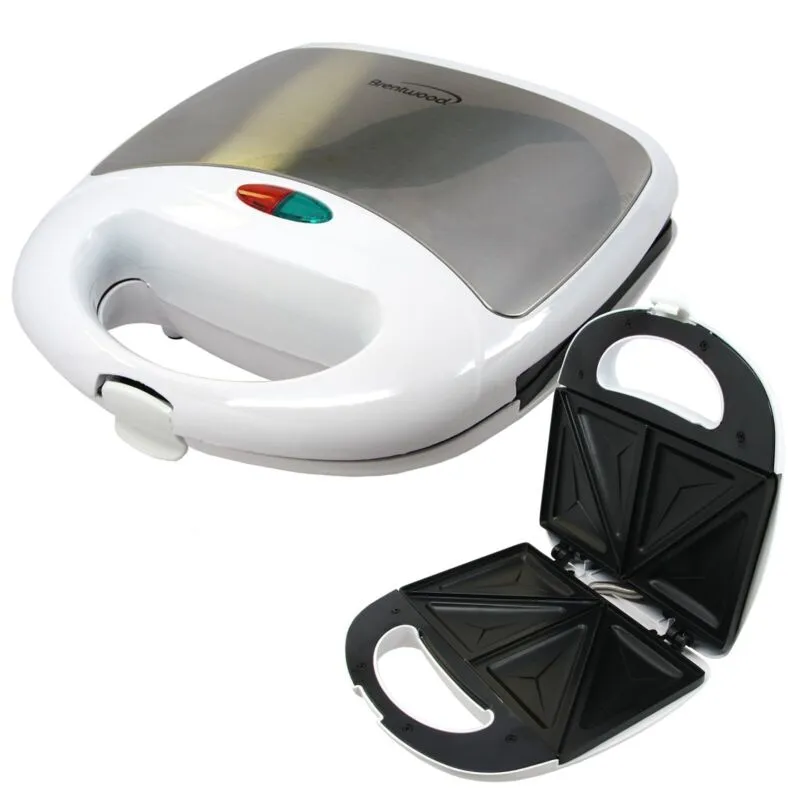 Brentwood Non Stick Compact Dual Sandwich Maker in White