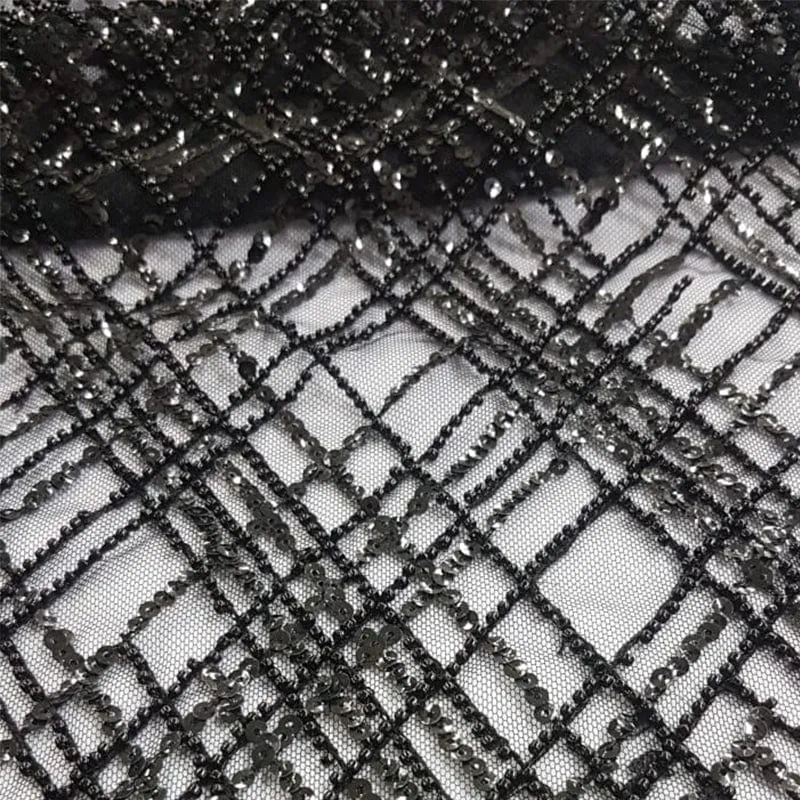 Bridal Lace Fabric Black 130cm