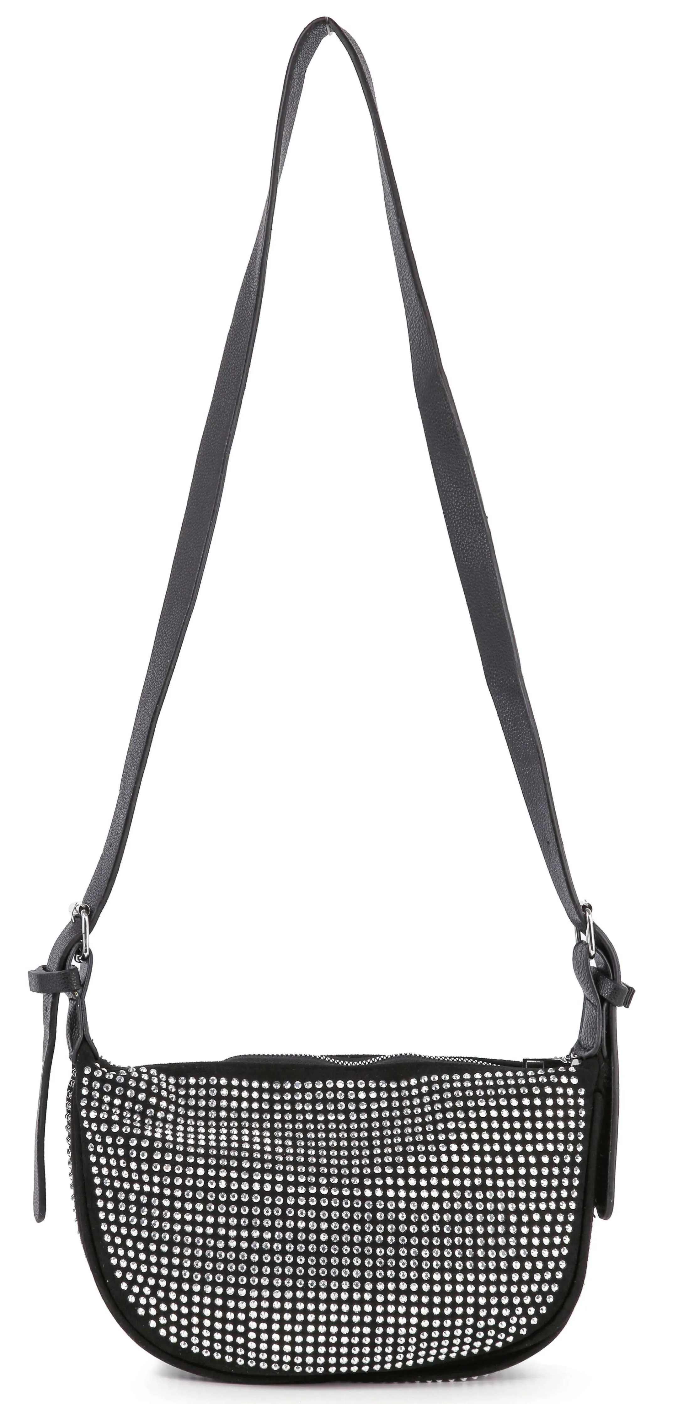 Brilliant Rhinestone Crossbody Bag: Black