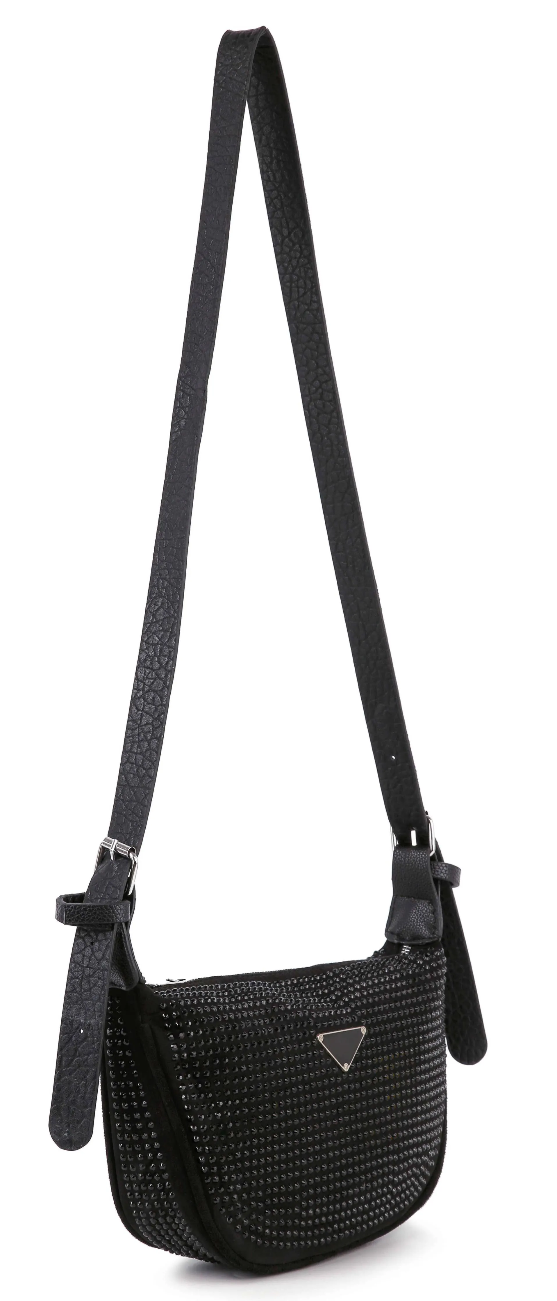 Brilliant Rhinestone Crossbody Bag: Black