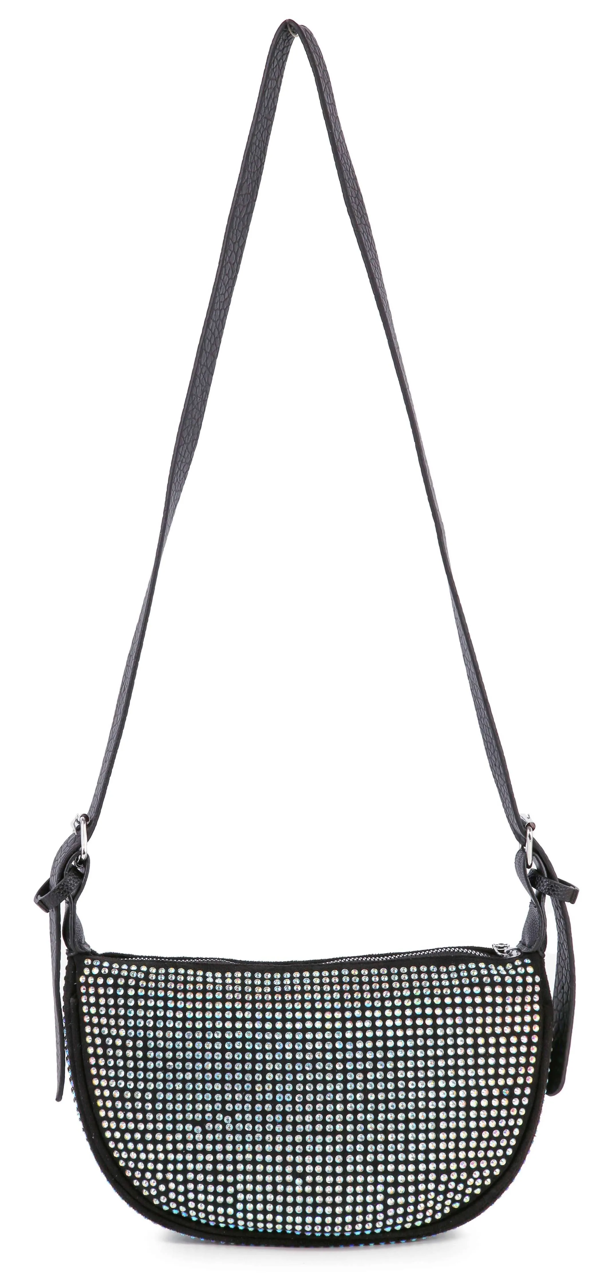Brilliant Rhinestone Crossbody Bag: Black