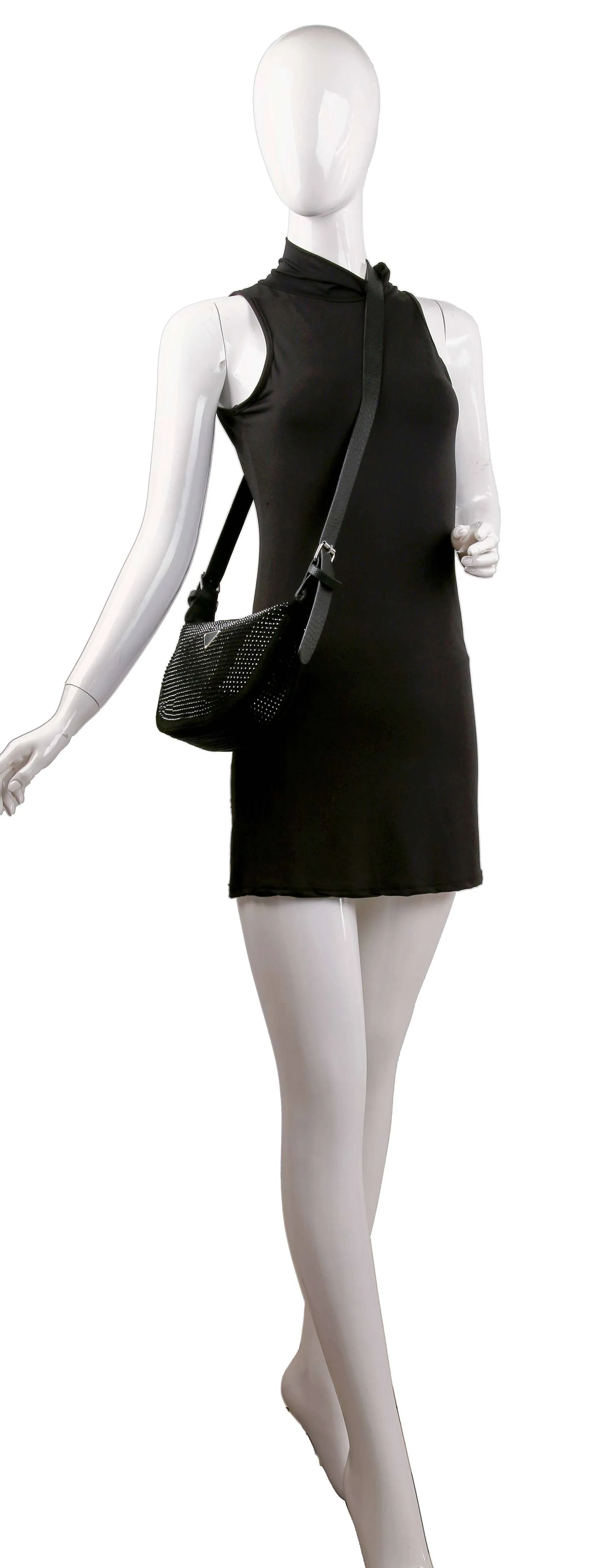 Brilliant Rhinestone Crossbody Bag: Black