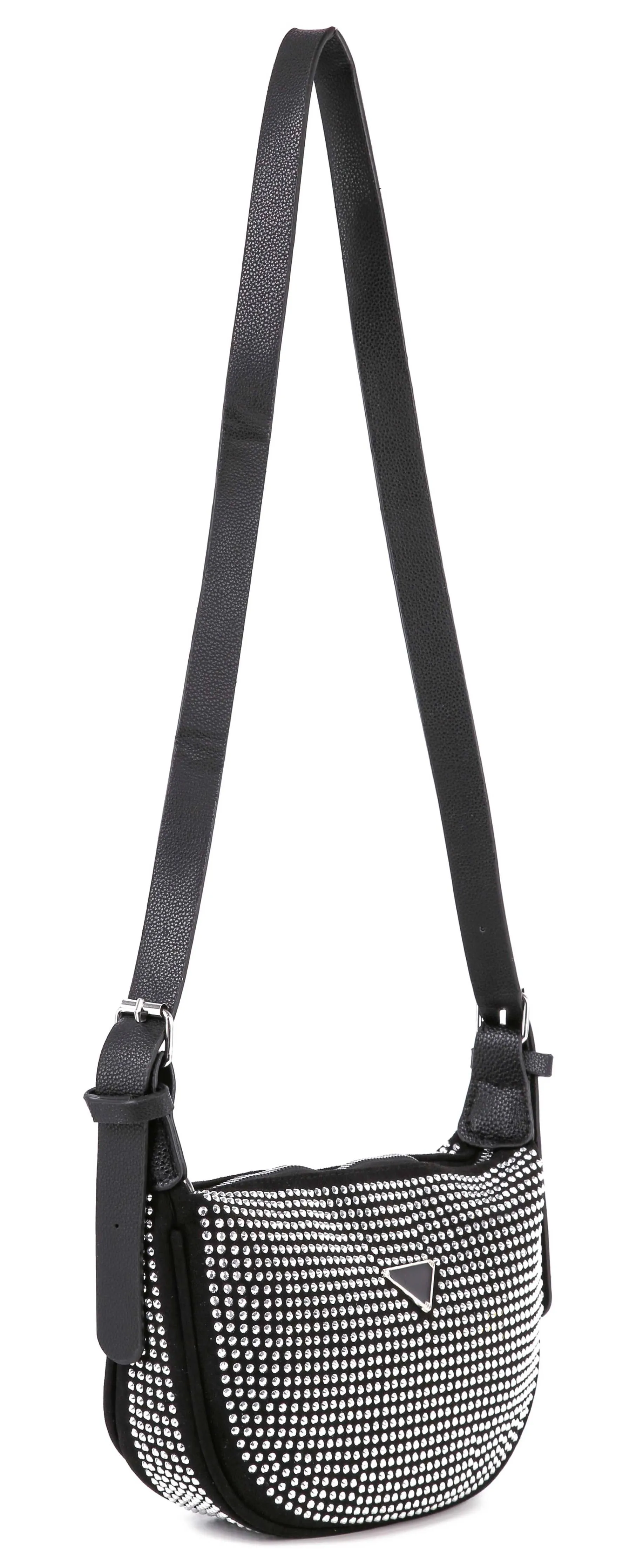 Brilliant Rhinestone Crossbody Bag: Black