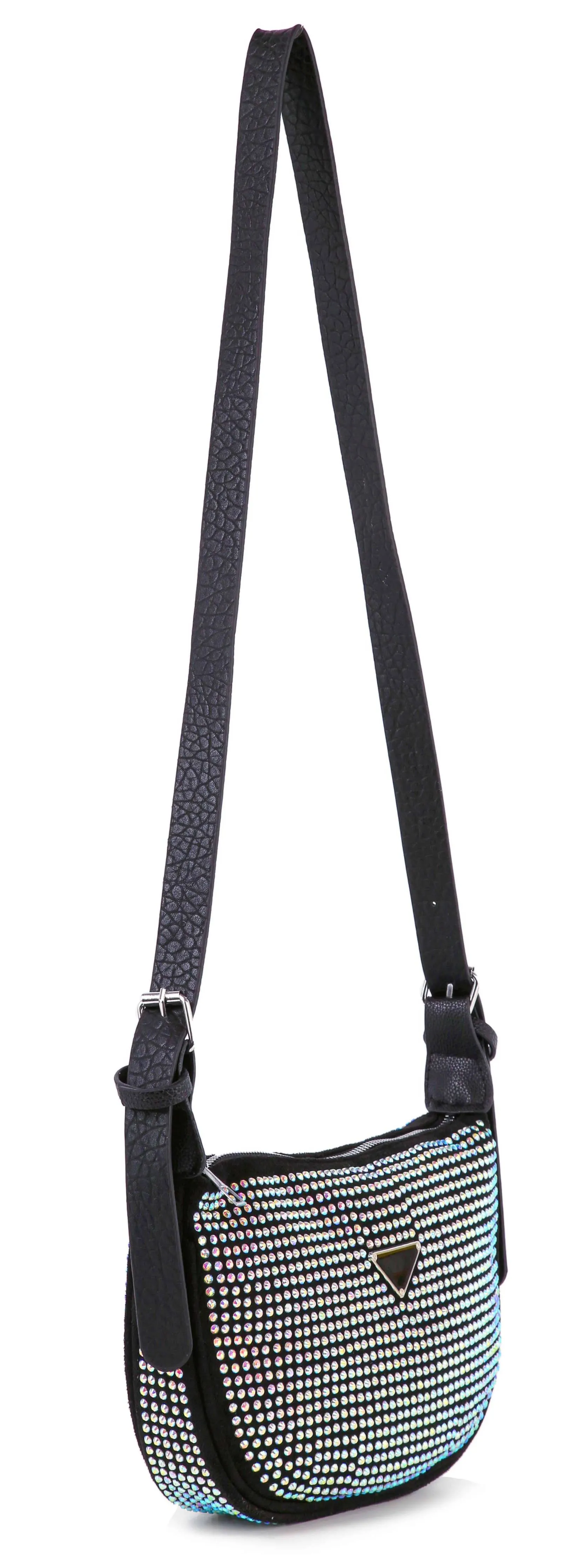 Brilliant Rhinestone Crossbody Bag: Black