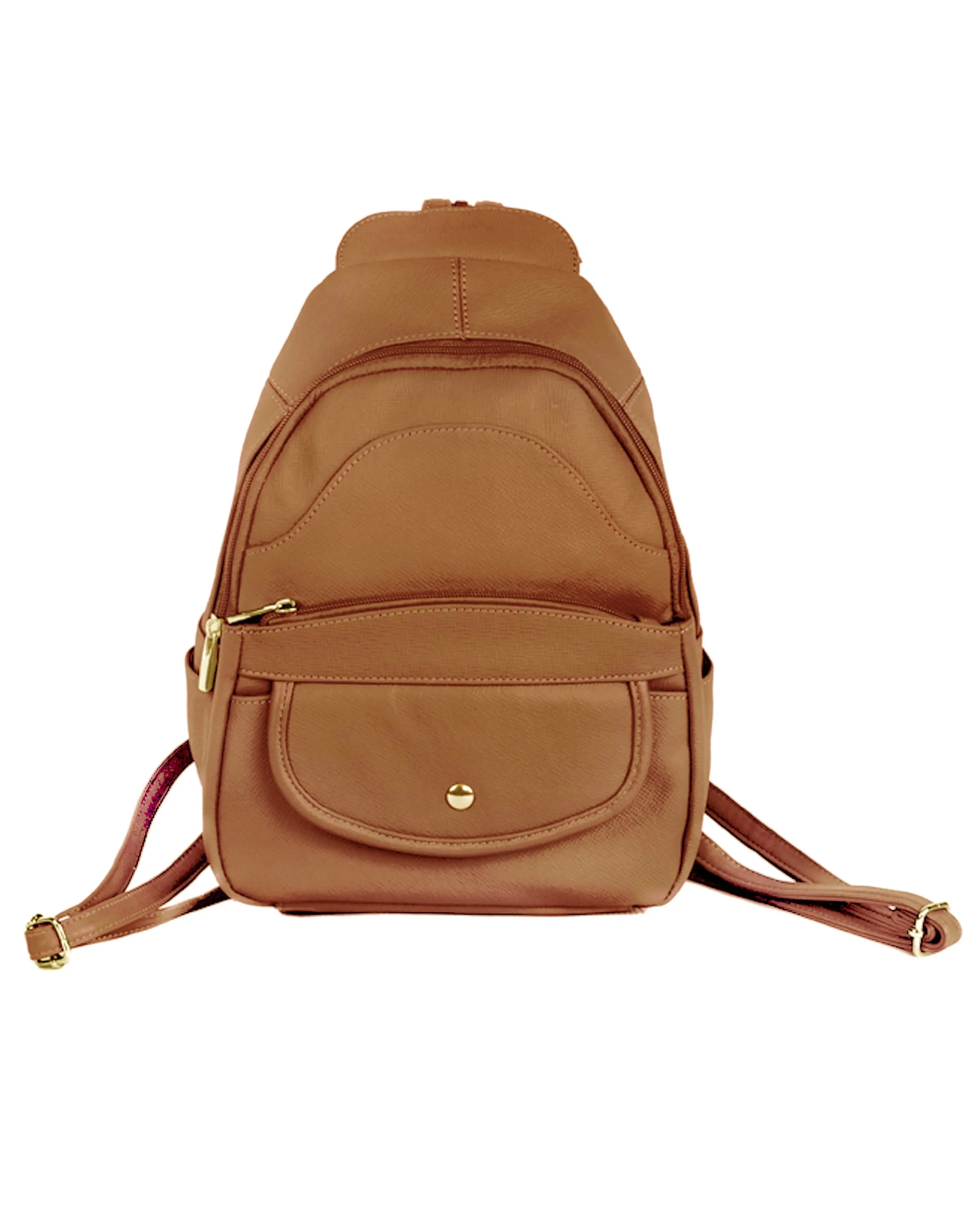 Brown cowhide leather back pack