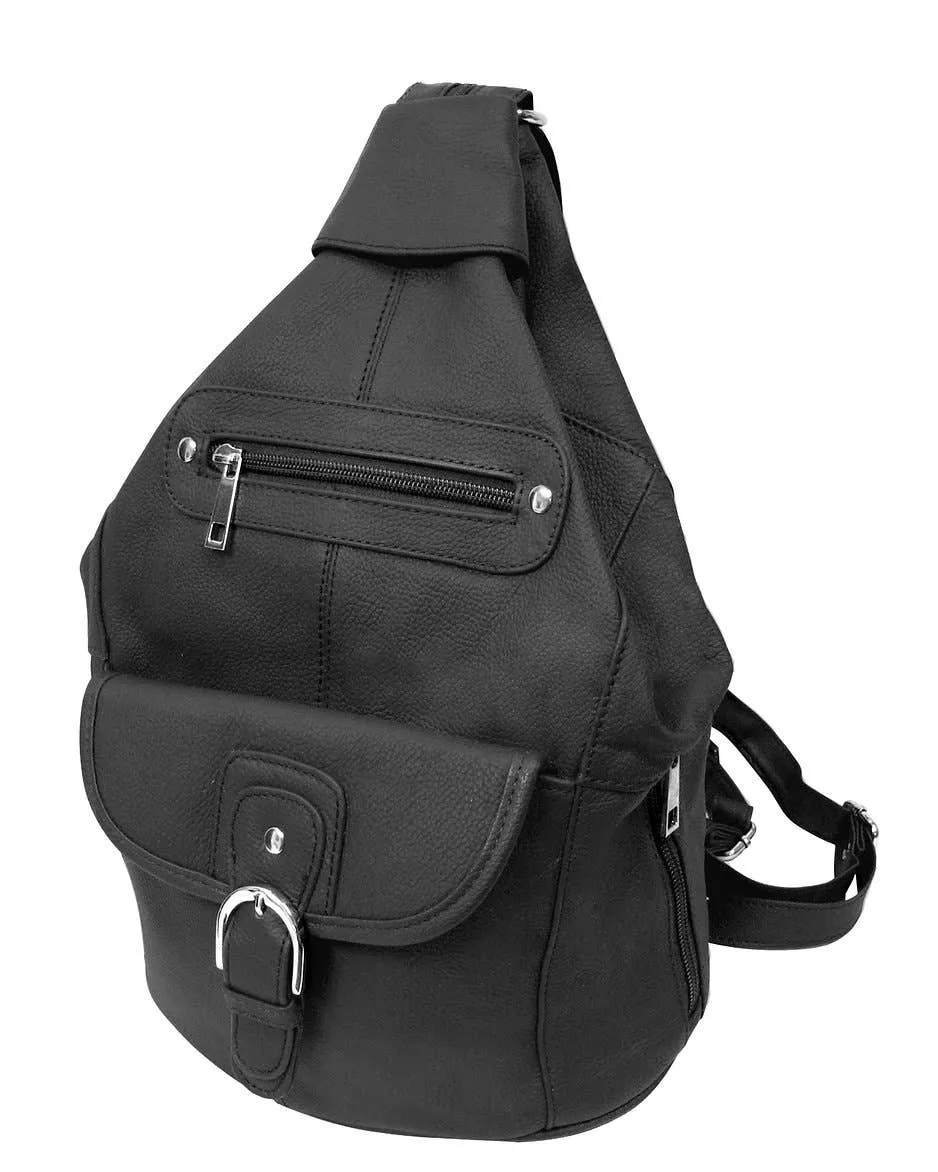 Brown cowhide leather backpack