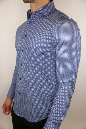 Bugatchi OoohCotton Stretch Geometric-Patterned Shirt