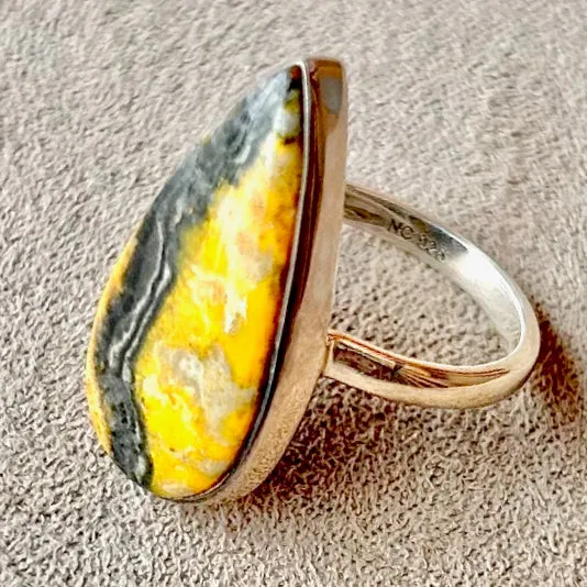 Bumble Bee Jasper Ring (Size 6)