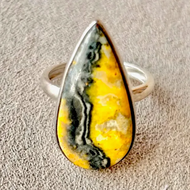 Bumble Bee Jasper Ring (Size 6)