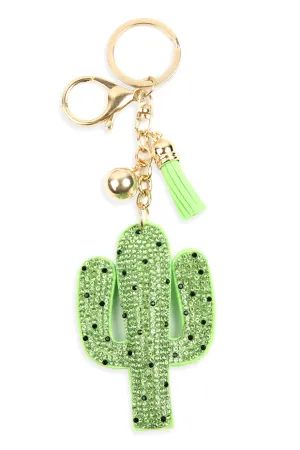 CACTUS RHINESTONE KEYCHAIN