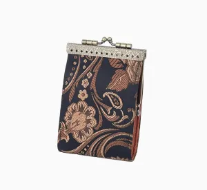 Card Holder   Wallet - Black Peony
