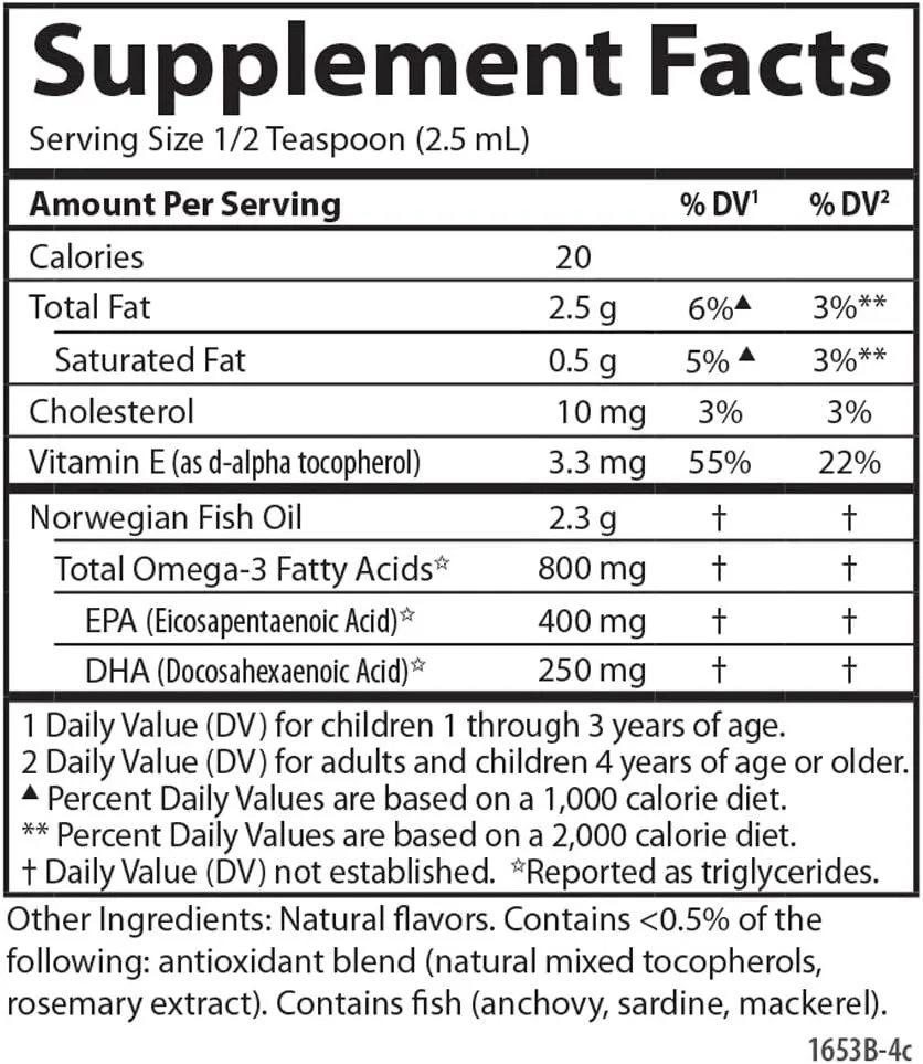 Carlson - Kid's The Very Finest Fish Oil, 800 mg Omega-3s, Norwegian, Sustainably Sourced, Orange, 200 mL