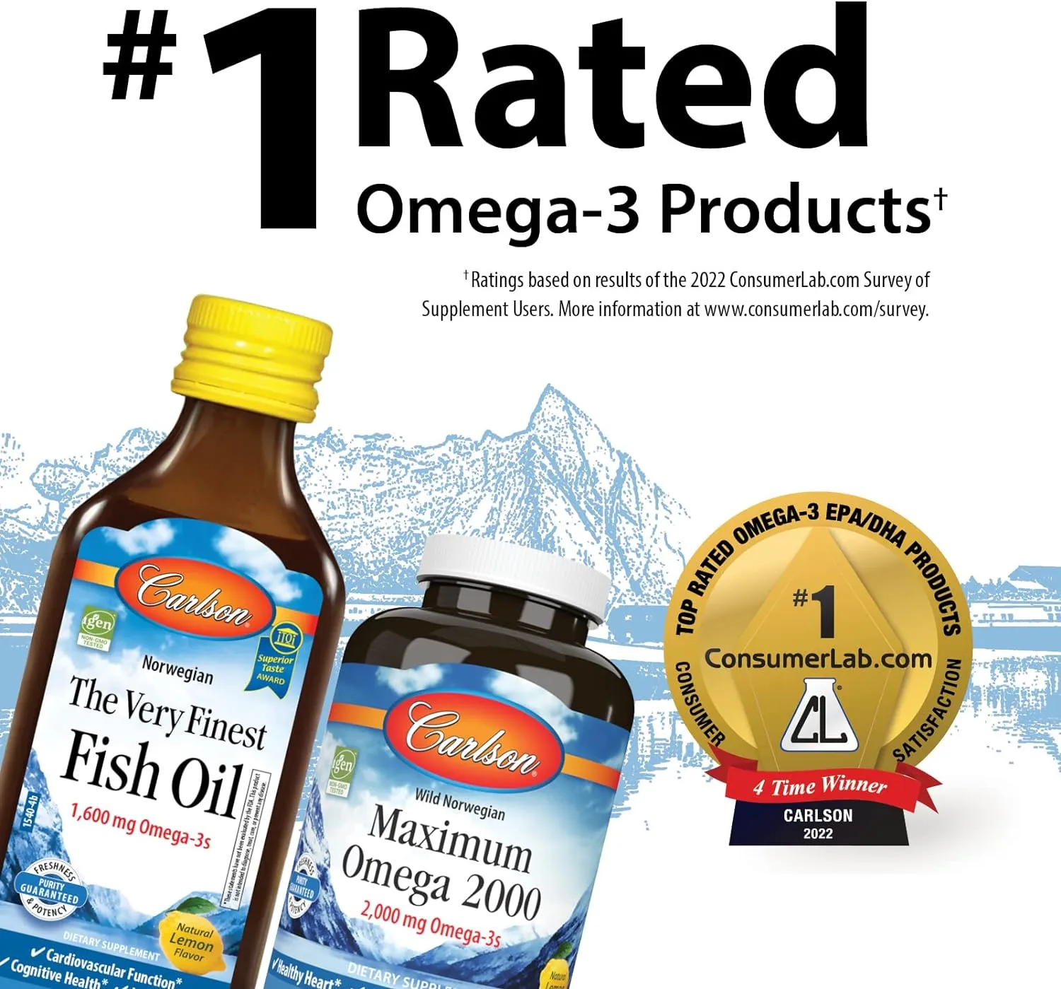 Carlson - Kid's The Very Finest Fish Oil, 800 mg Omega-3s, Norwegian, Sustainably Sourced, Orange, 200 mL
