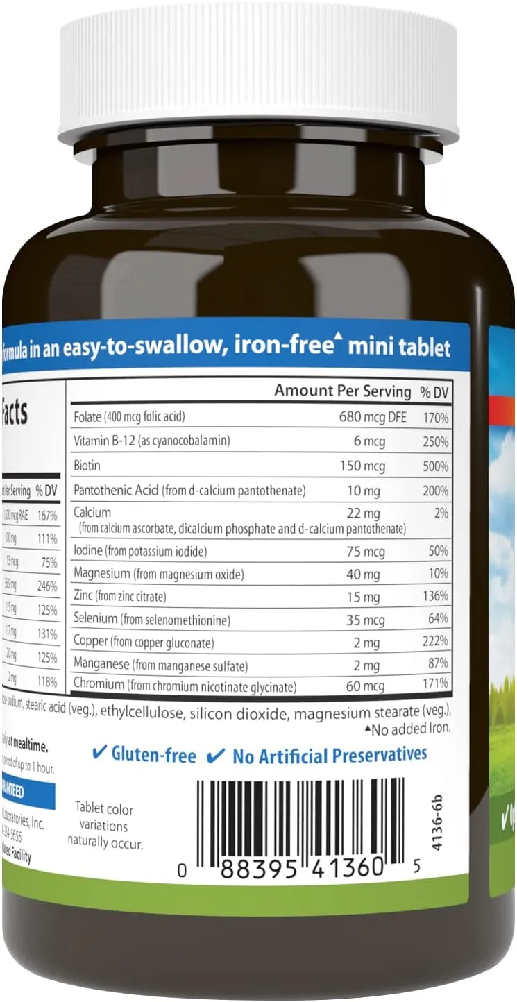 Carlson - Mini-Multi, Small Multivitamin Tablets, Vitamins & Minerals, Immune Support & Heart Health, Optimal Wellness, Mini Multivitamins, Multivitamin Mini Tabs, Easy to Swallow, 250 Mini Tablets