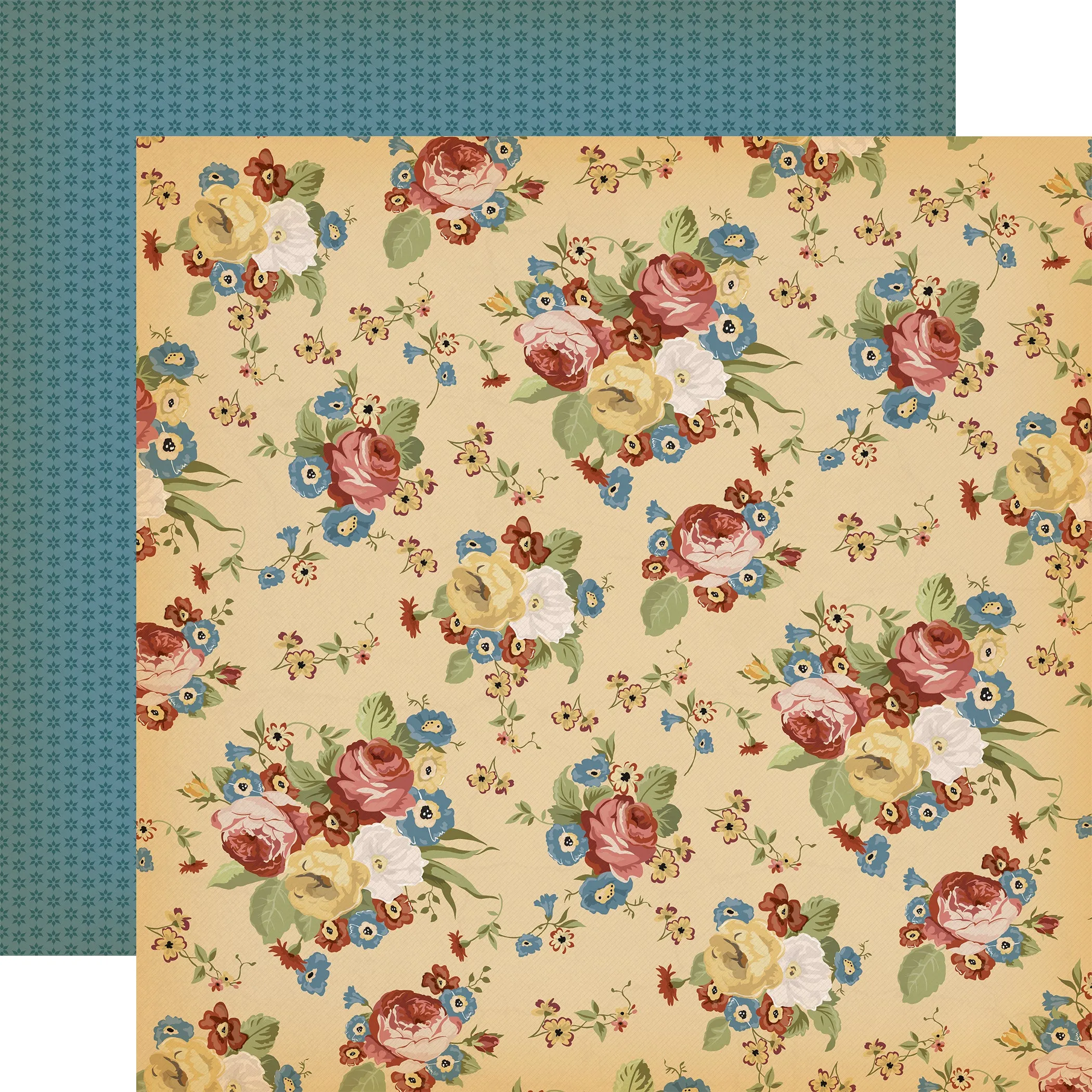 Carta Bella - Cowboys - 12x12 Single Sheet / Western Floral