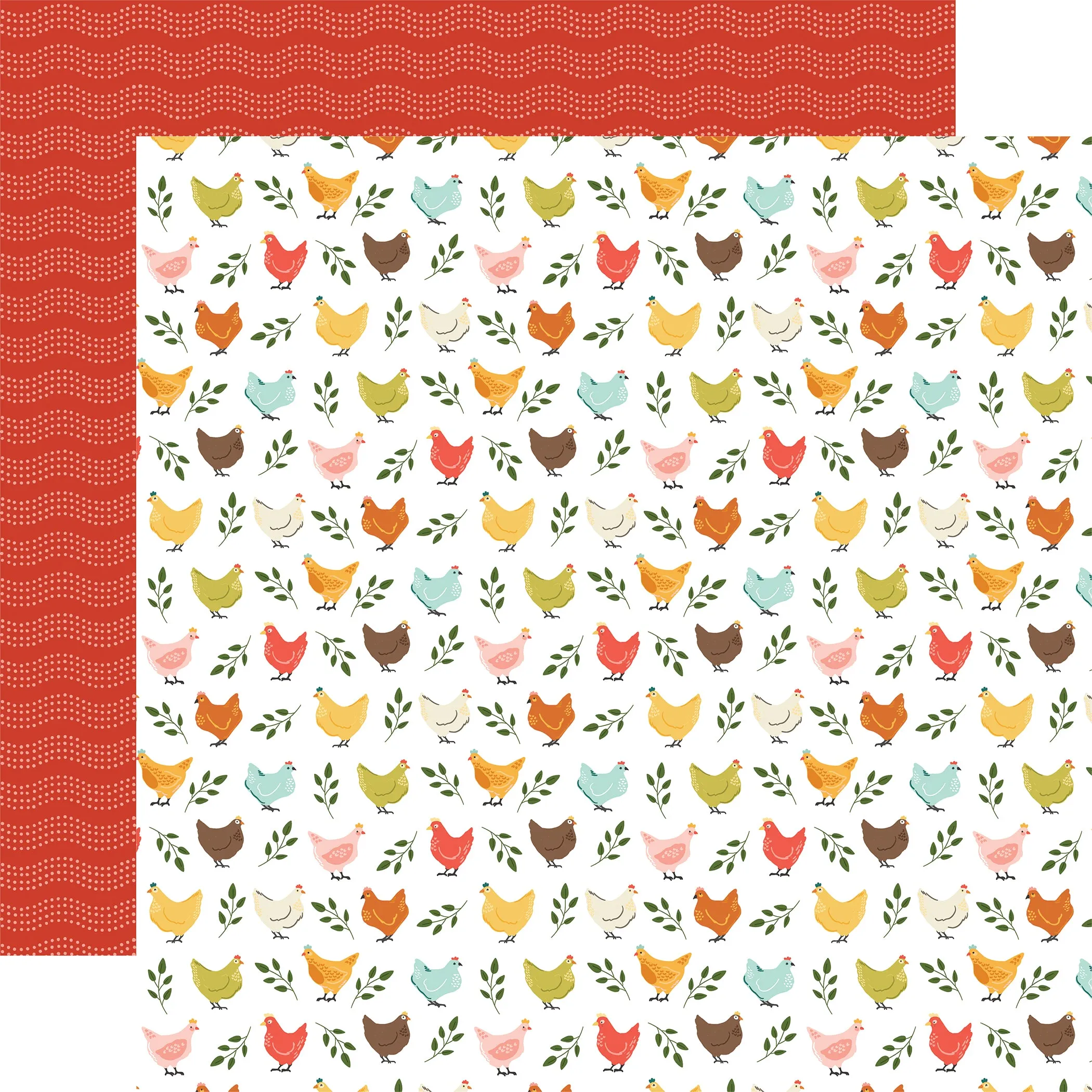 Carta Bella - Sunflower Summer - 12x12 Single Sheet / Chicken Friends