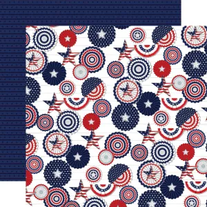 Carta Bella - The Fourth of July - 12x12 Single Sheet / All American Fans