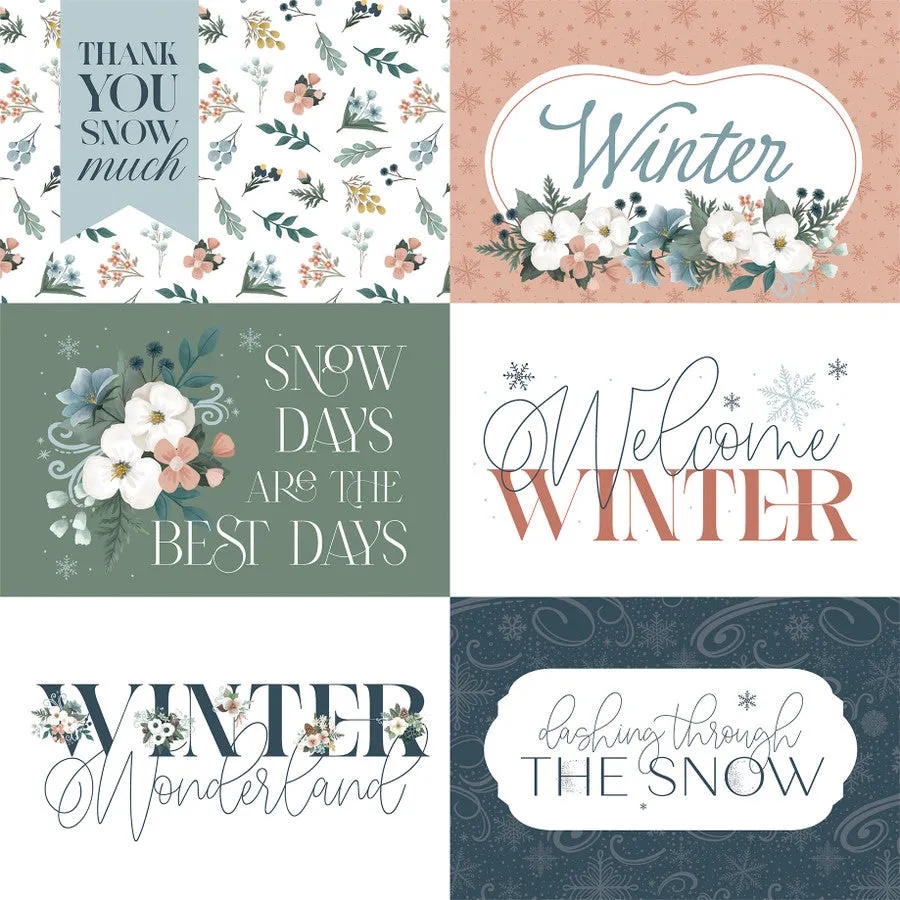 Carta Bella - Winter Wonderland - 6x4 Journaling Cards - 12x12 Patterned Paper