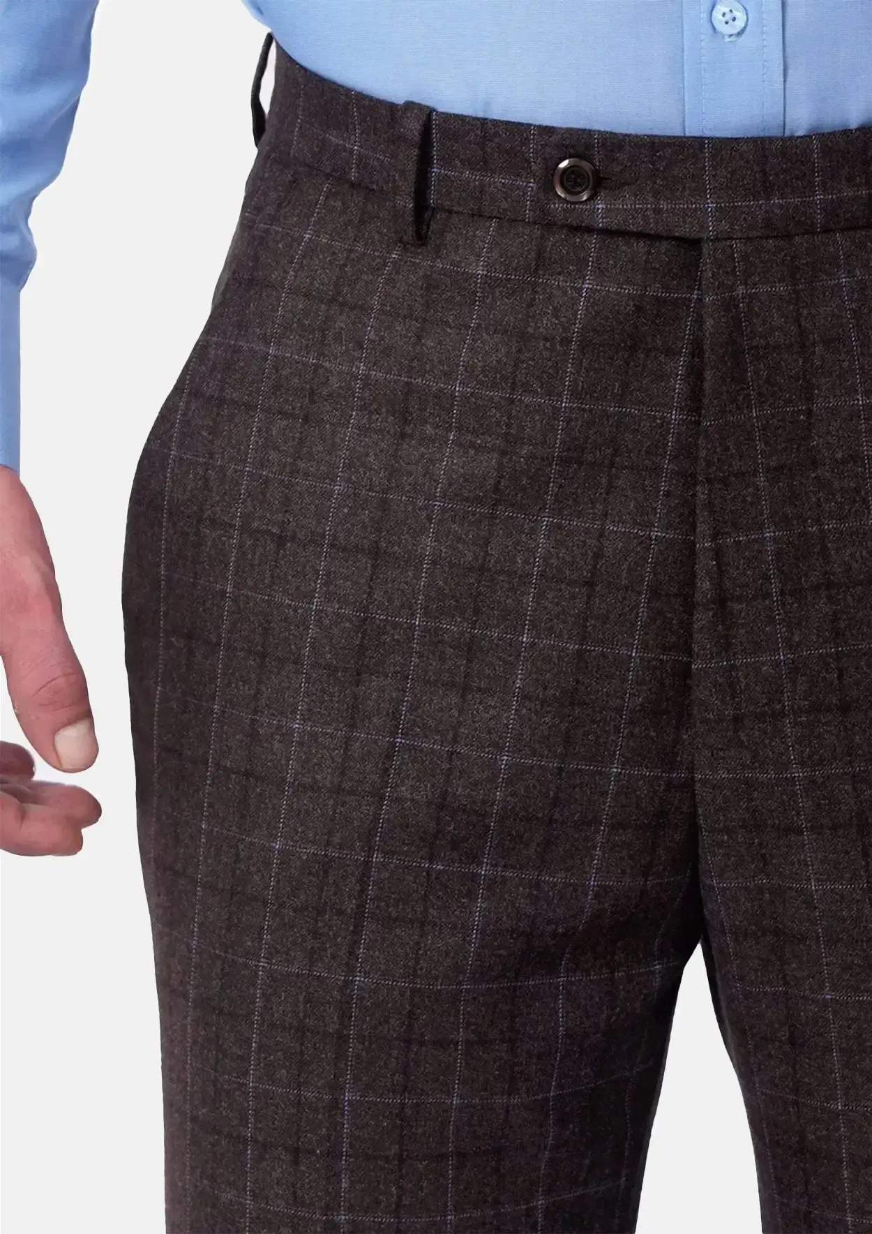 Cedar Brown Flannel Windowpane Pants