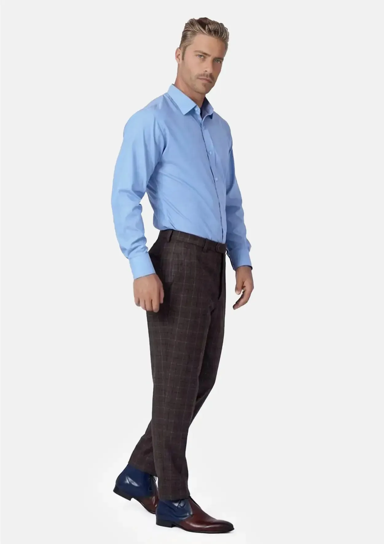 Cedar Brown Flannel Windowpane Pants