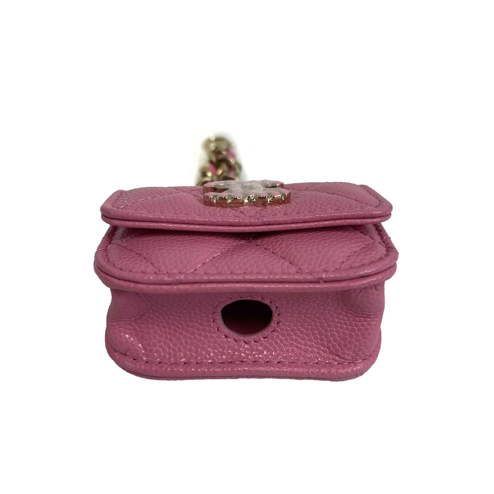CHANEL - Pink Quilted Caviar Leather Crystal CC Airpods Pro Case