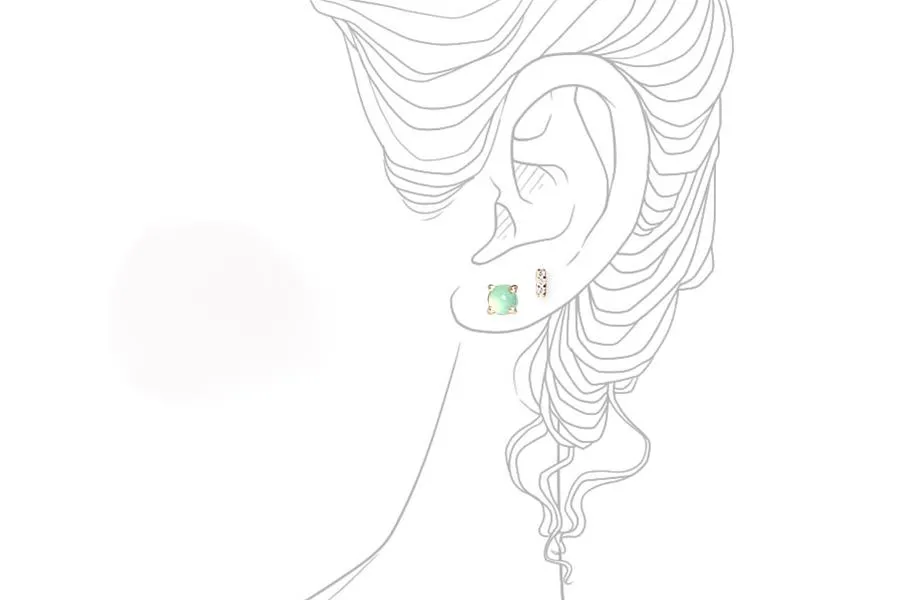 Chrysoprase Cabochon Studs