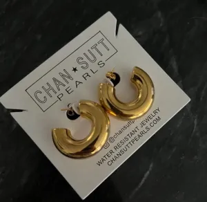 Chunky Smooth Gold Hoops
