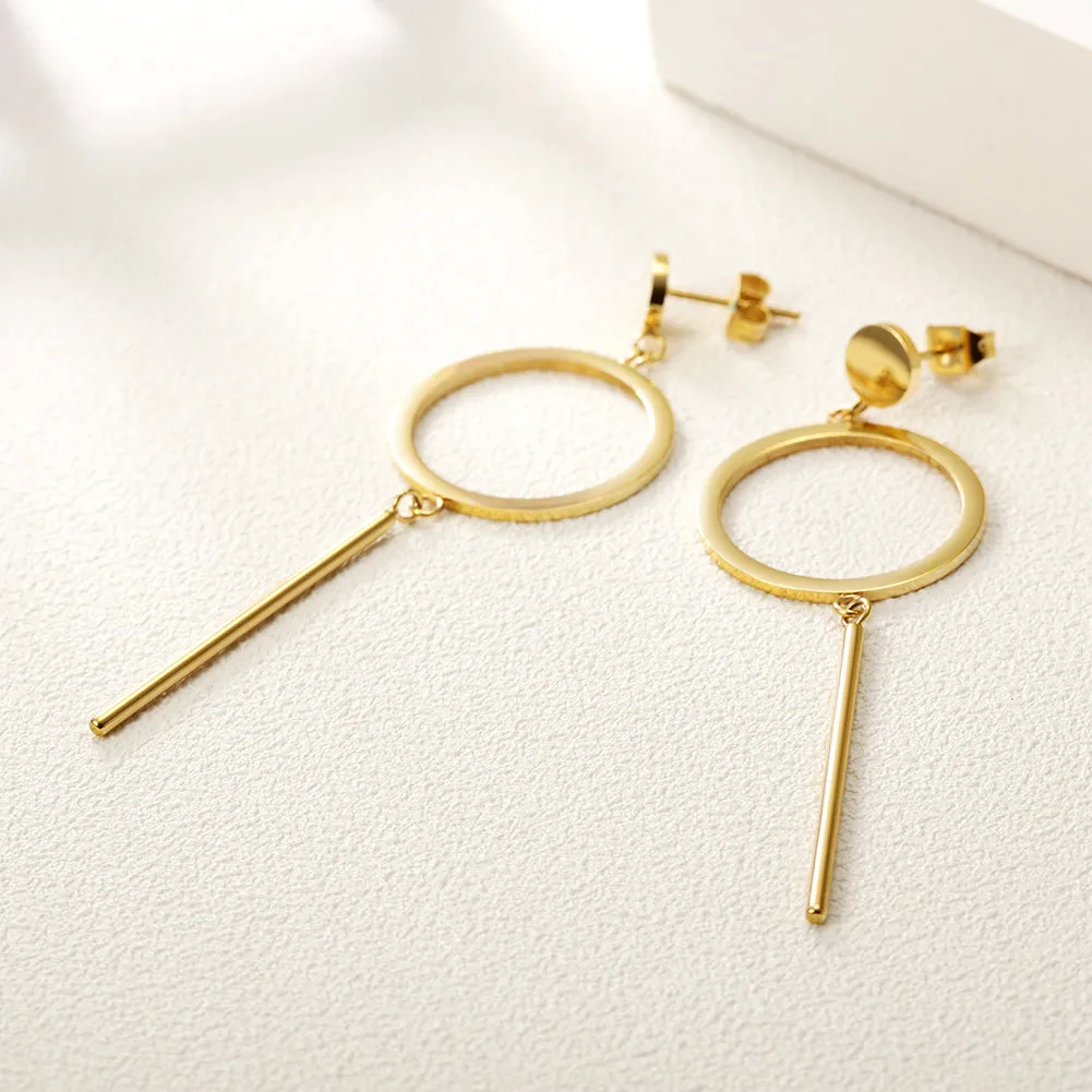 Circular smooth earrings-SCE256ST