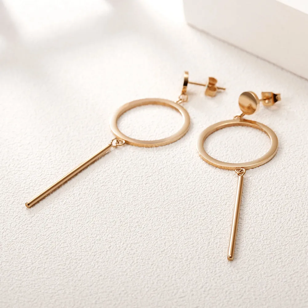 Circular smooth earrings-SCE256ST