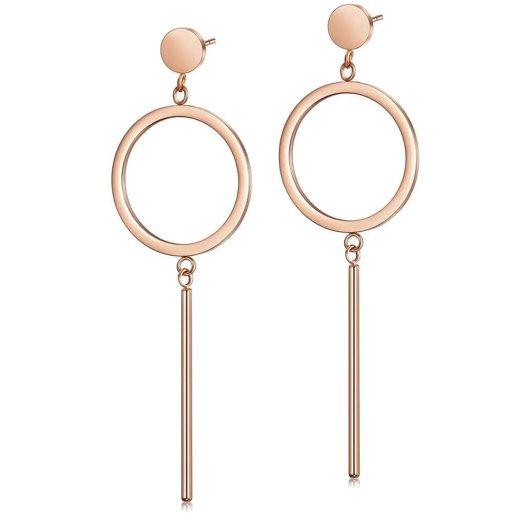 Circular smooth earrings-SCE256ST