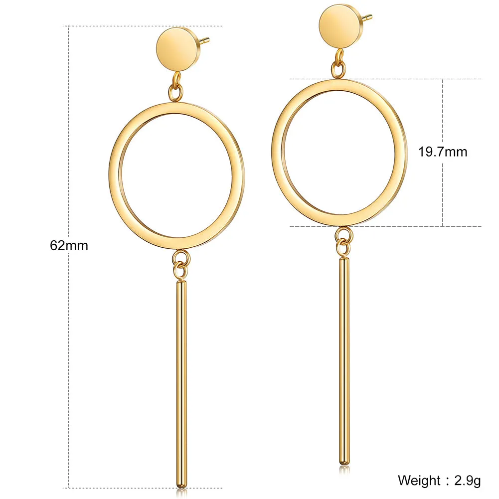 Circular smooth earrings-SCE256ST