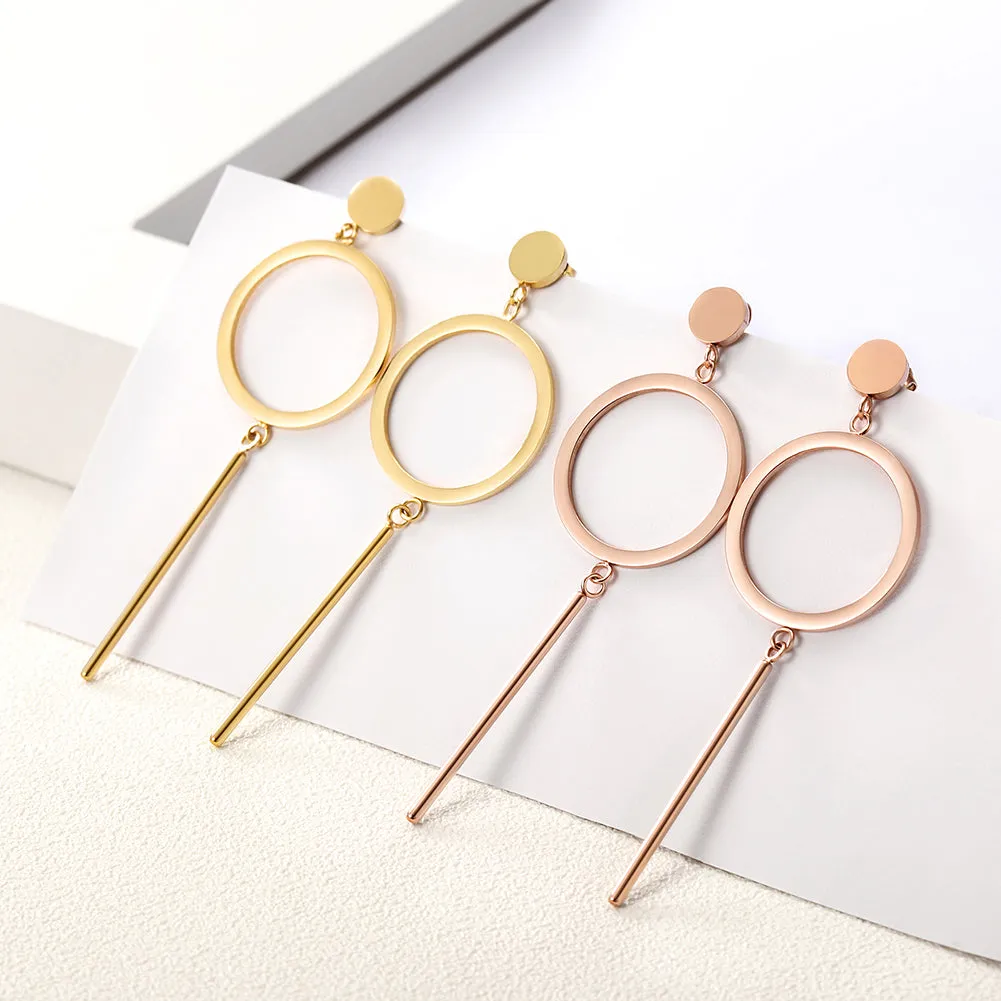 Circular smooth earrings-SCE256ST