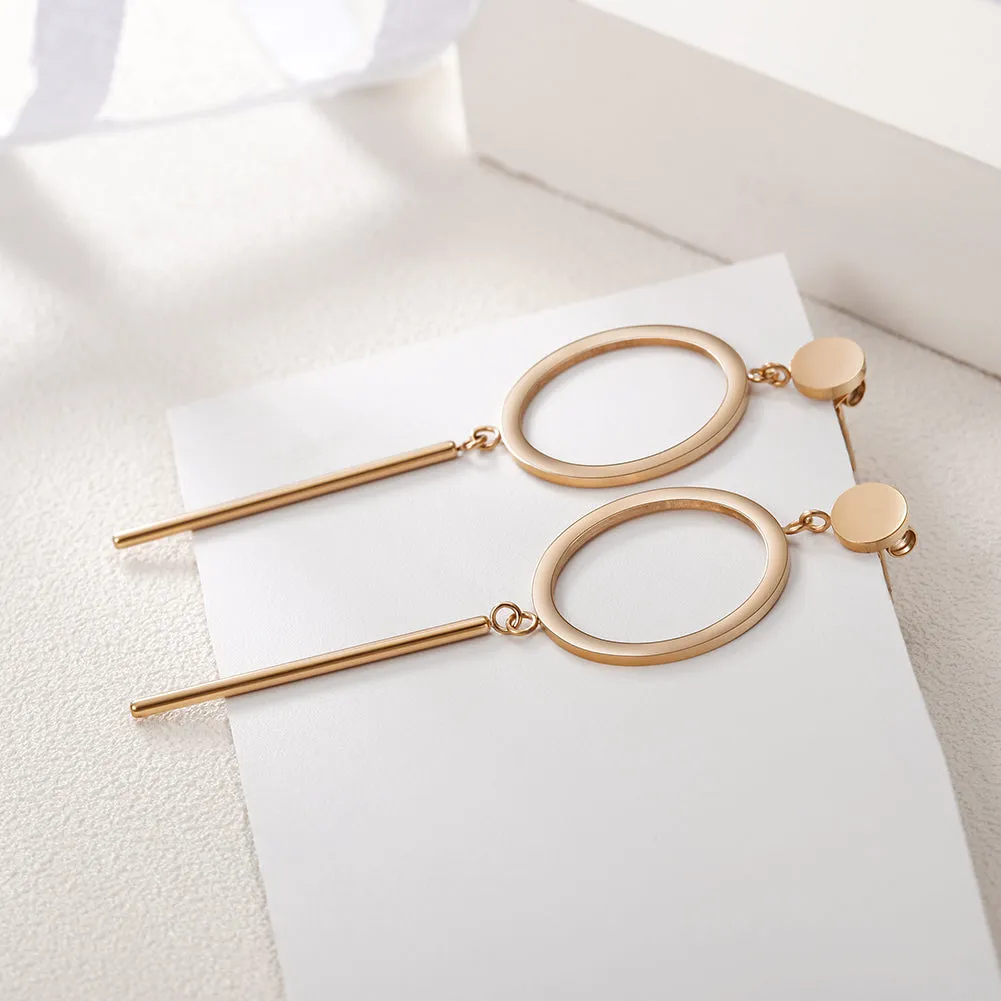 Circular smooth earrings-SCE256ST