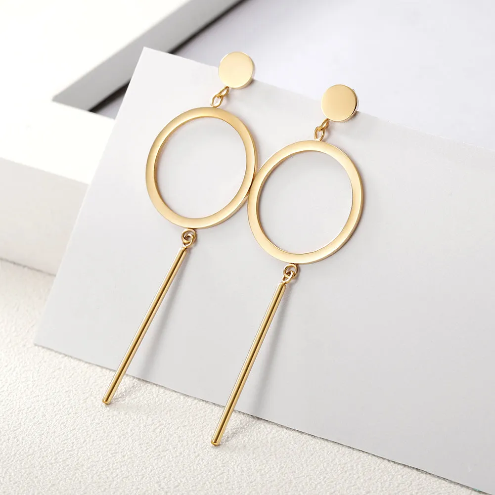 Circular smooth earrings-SCE256ST