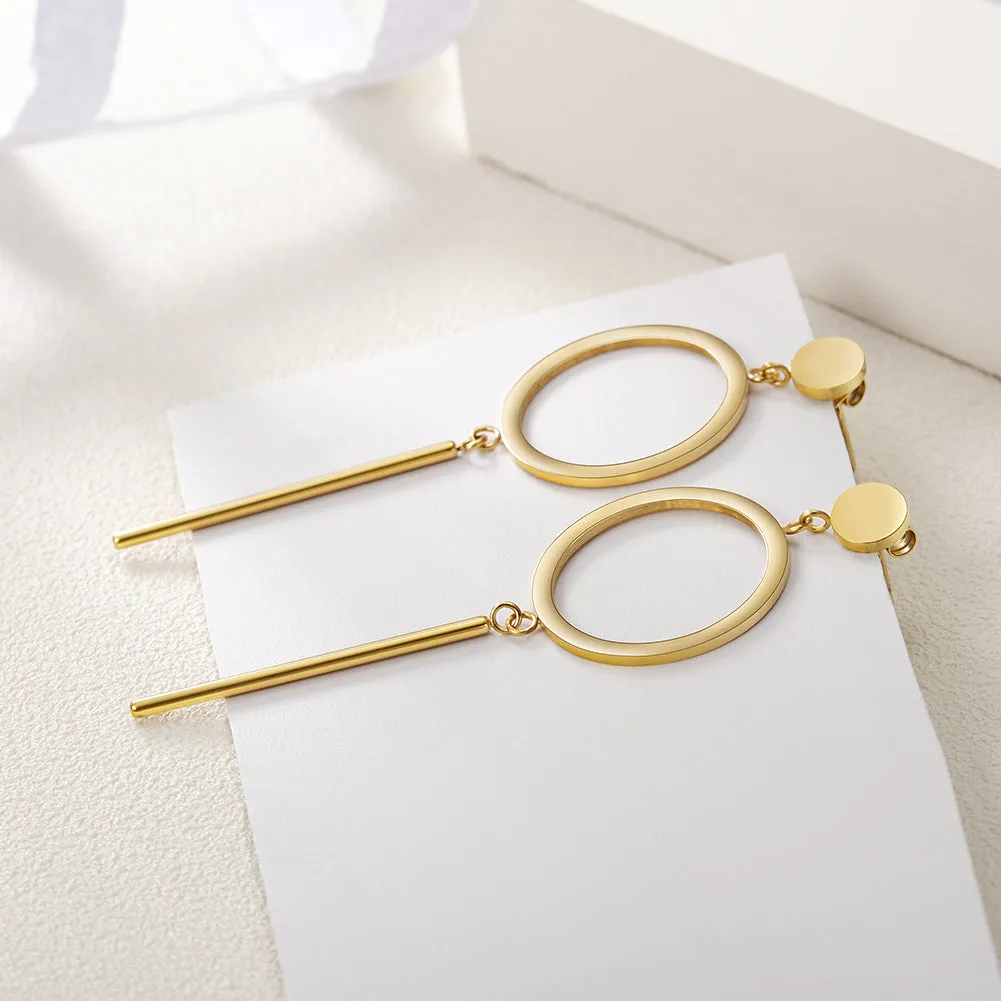 Circular smooth earrings-SCE256ST