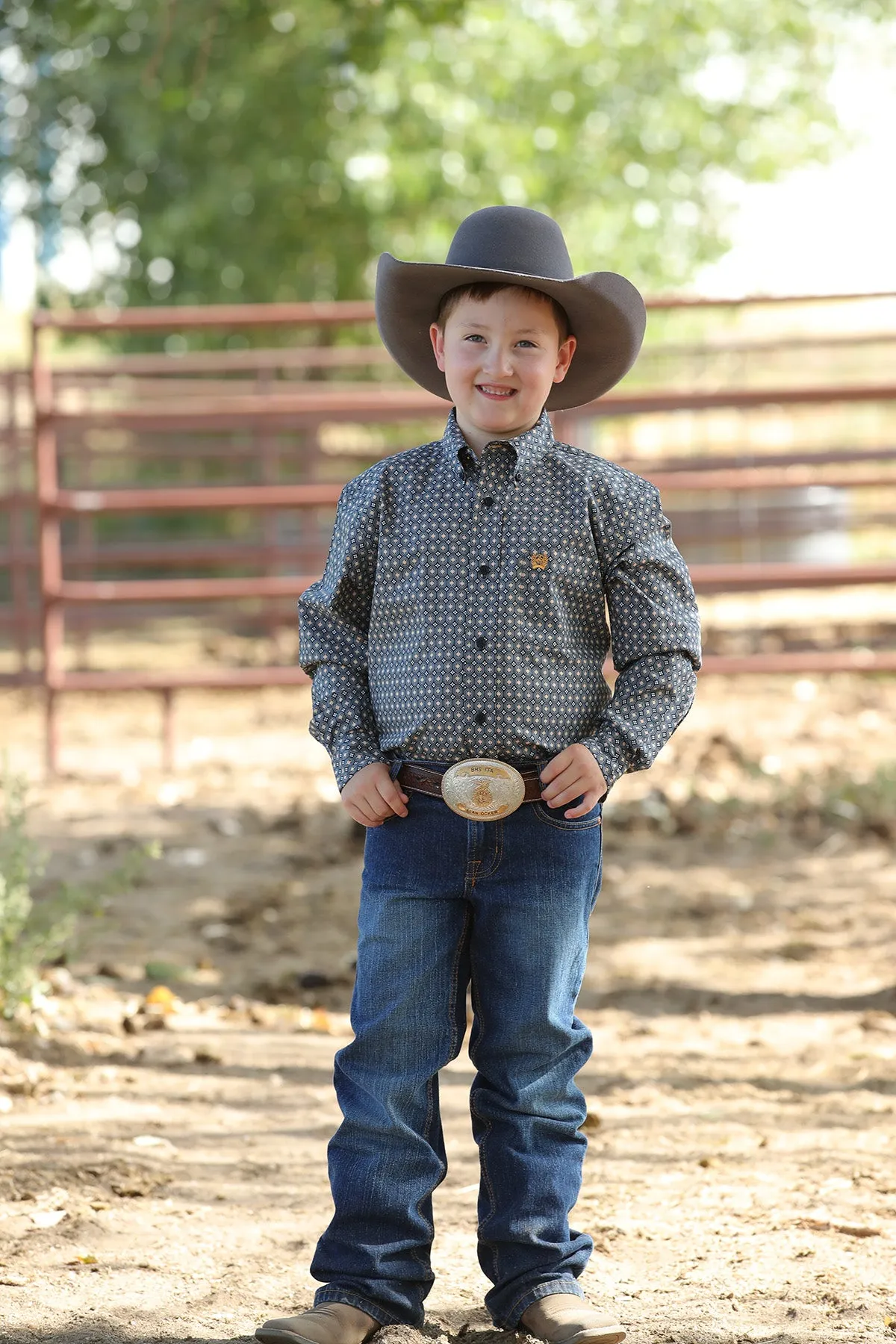CLMTW7060292 Cinch L/S Shirt Boys Print
