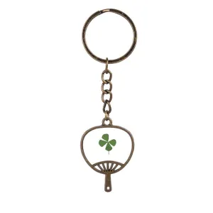 Clover & 18K Gold-Plated Fan Keychain