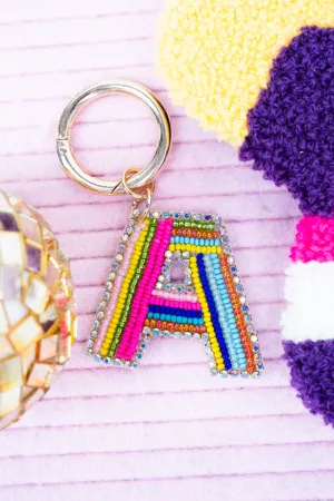 Color Your World 'A' Initial Keychain