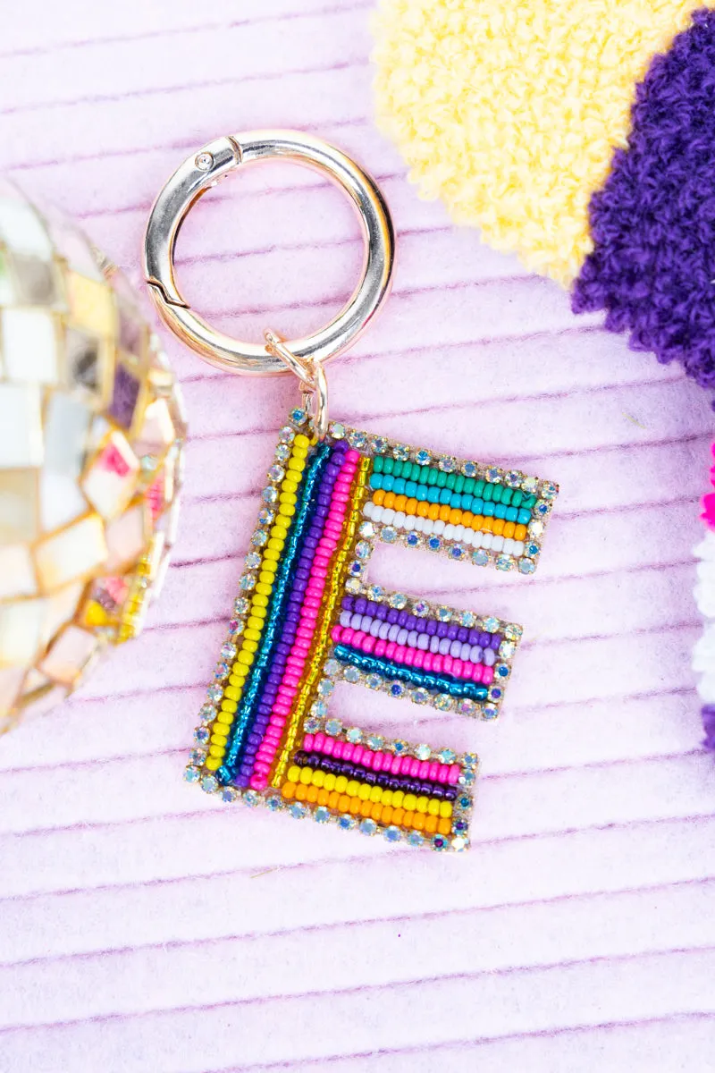 Color Your World 'E' Initial Keychain