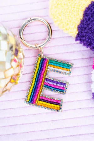 Color Your World 'E' Initial Keychain