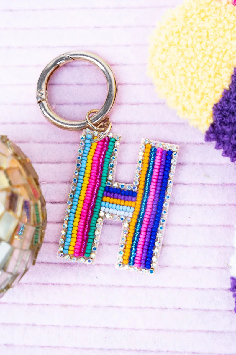 Color Your World 'H' Initial Keychain
