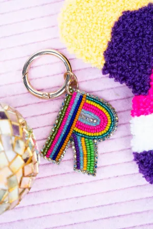 Color Your World 'R' Initial Keychain