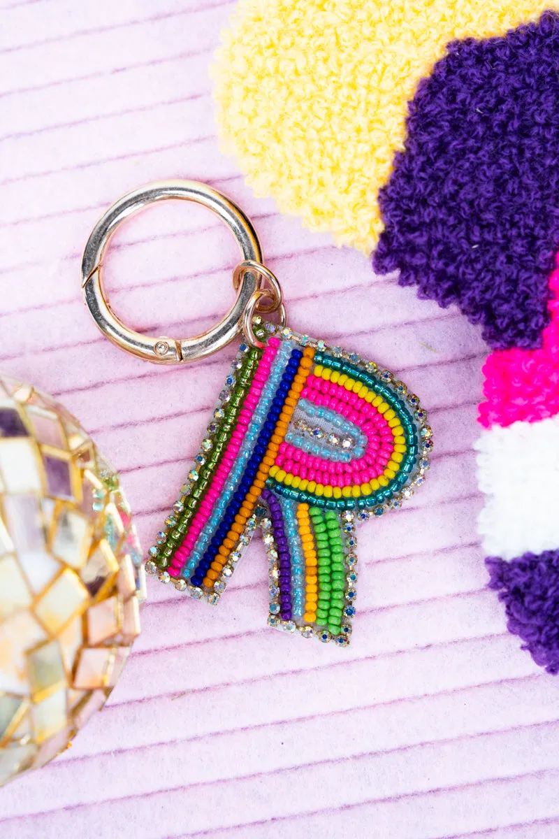 Color Your World 'R' Initial Keychain