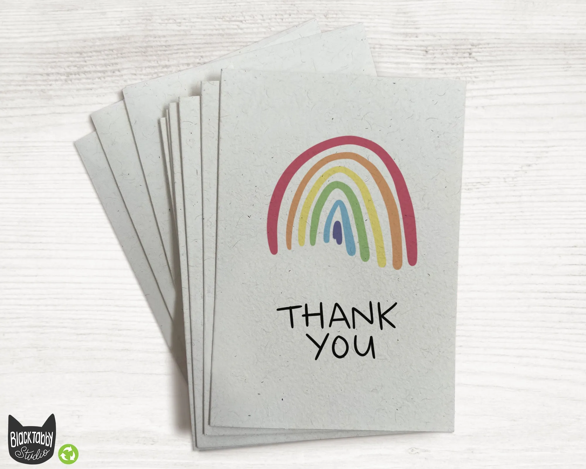 Colorful Rainbow Thank You Cards - 24 Note Cards with Envelopes