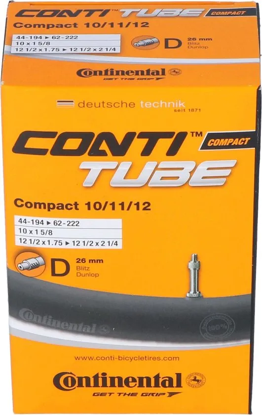 Continental Compact 10" / 11" / 12" Inner Tube - Dunlop Valve