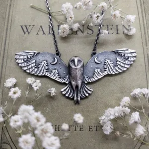 Creativity Retro Exquisite Fashion Barn owl Moon  Forest Necklace