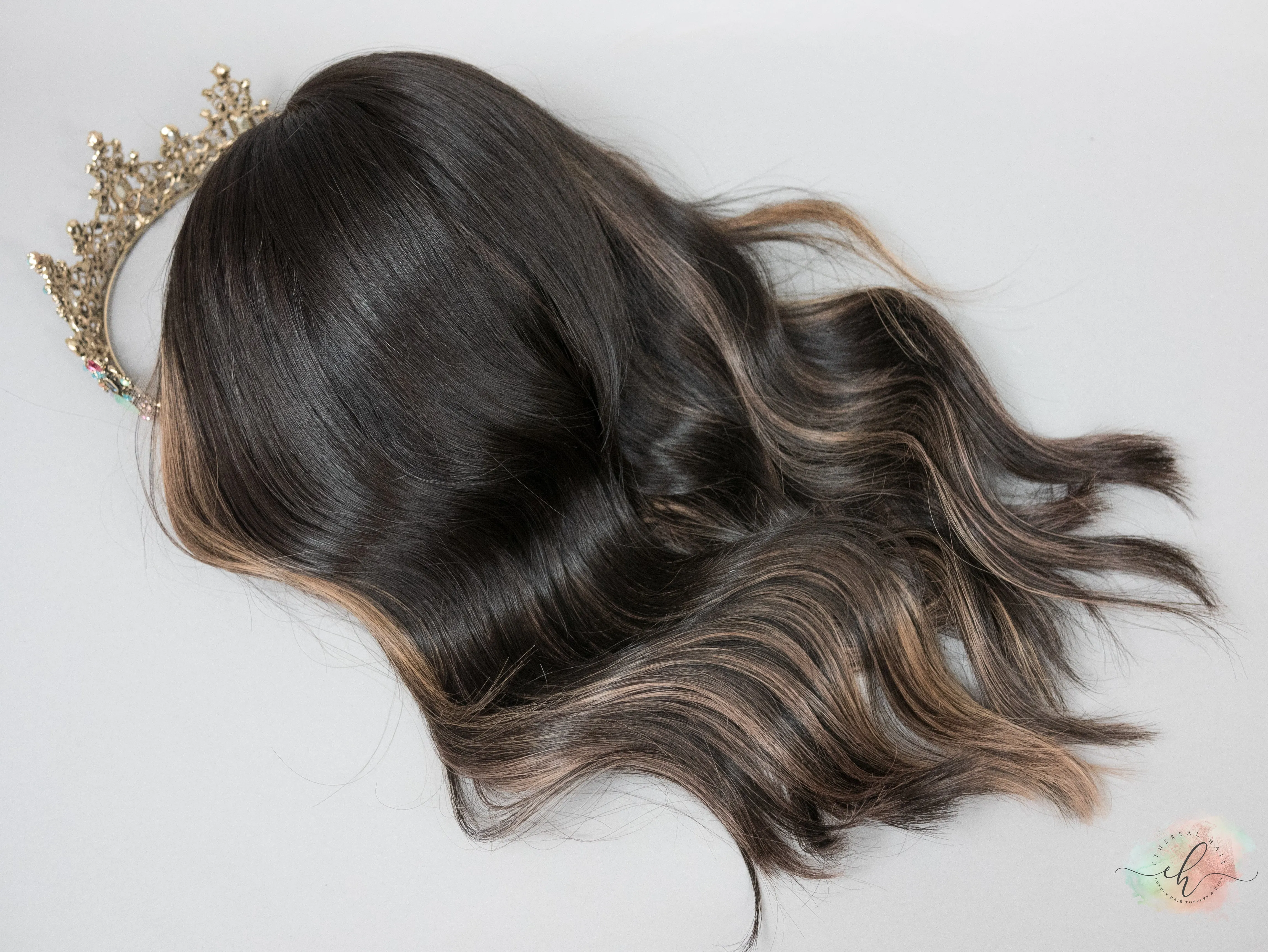 “CREME RIBBONS" Exquisite Wig: Lace Top, Sz. M, 17-18"